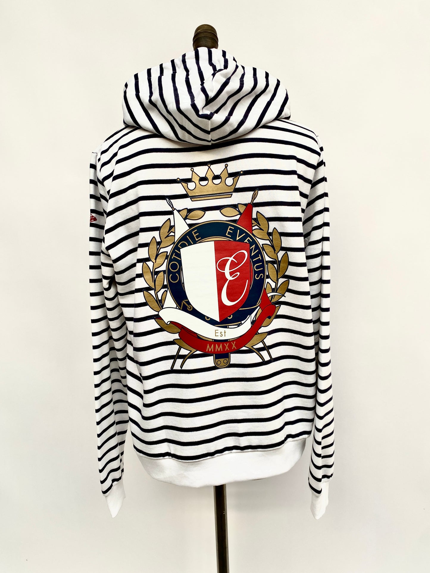 Womens Stripe Crest Hoodie