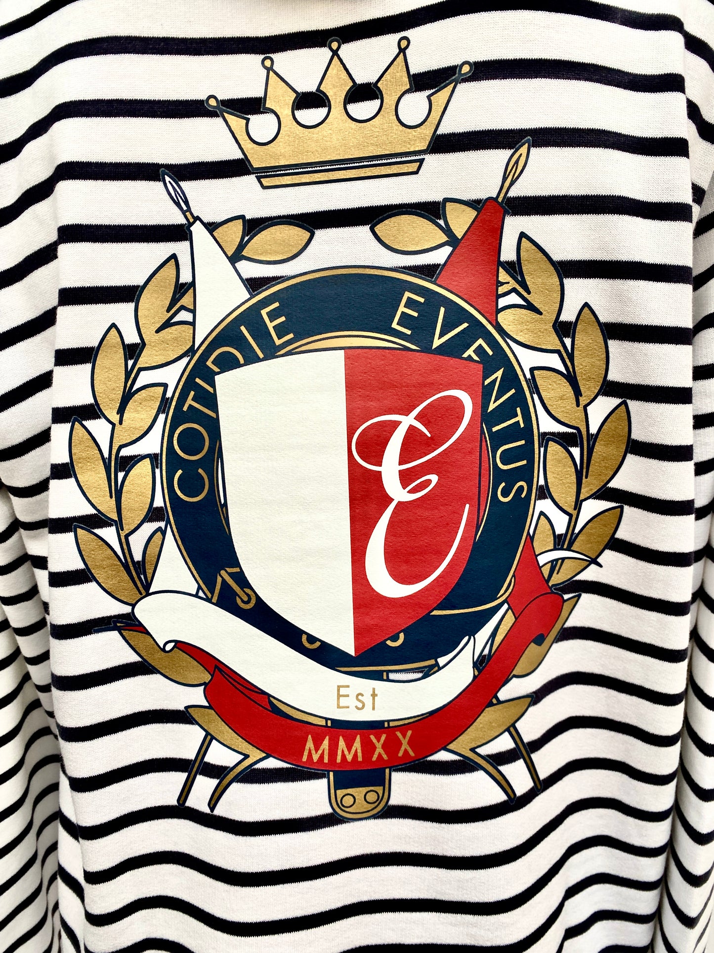 Womens Stripe Crest Hoodie