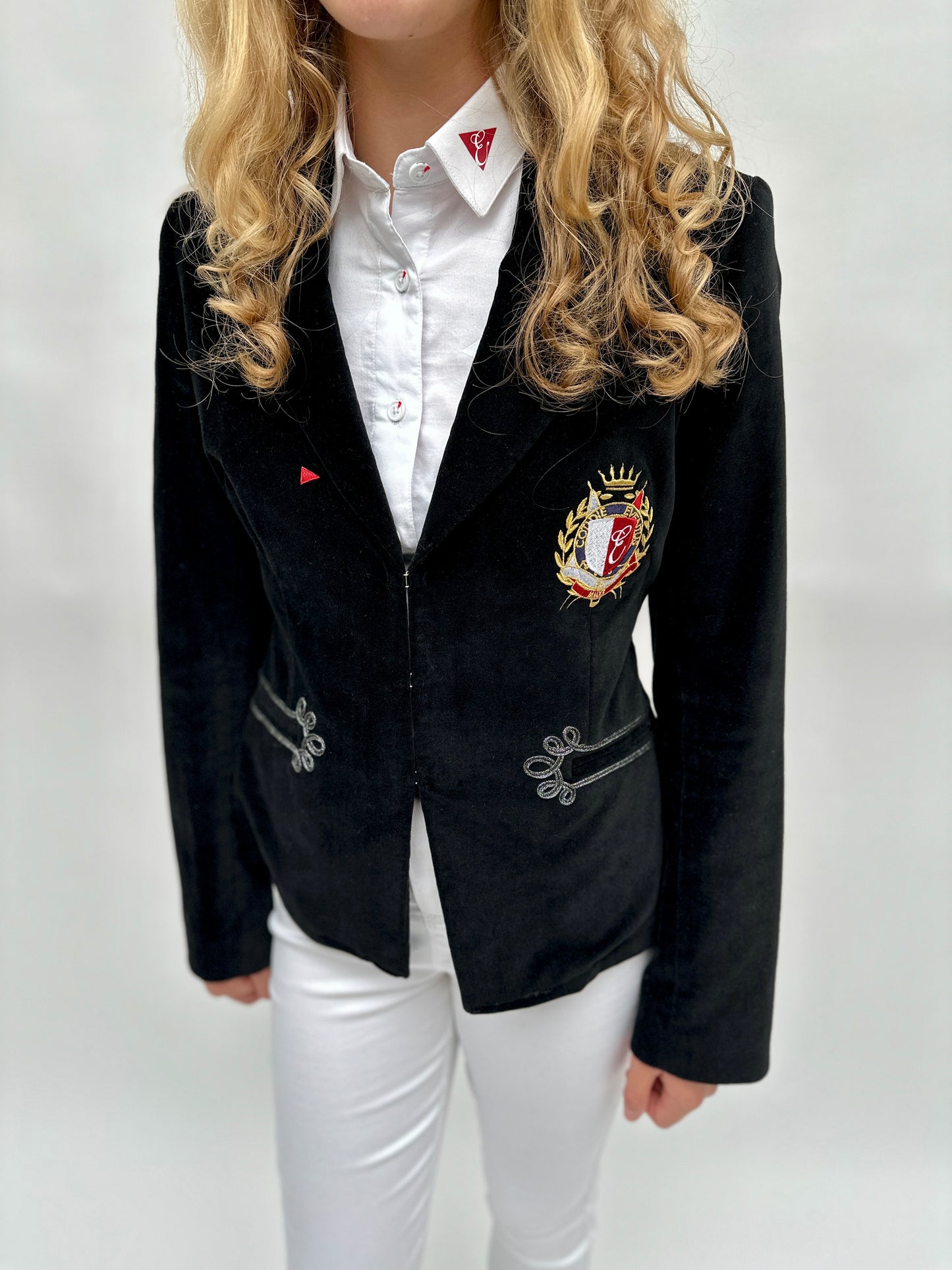 Womens Velvet Crest Jacket - Trot Up Burghley'25 & Won Best Dressed Trot Up Badminton 2023