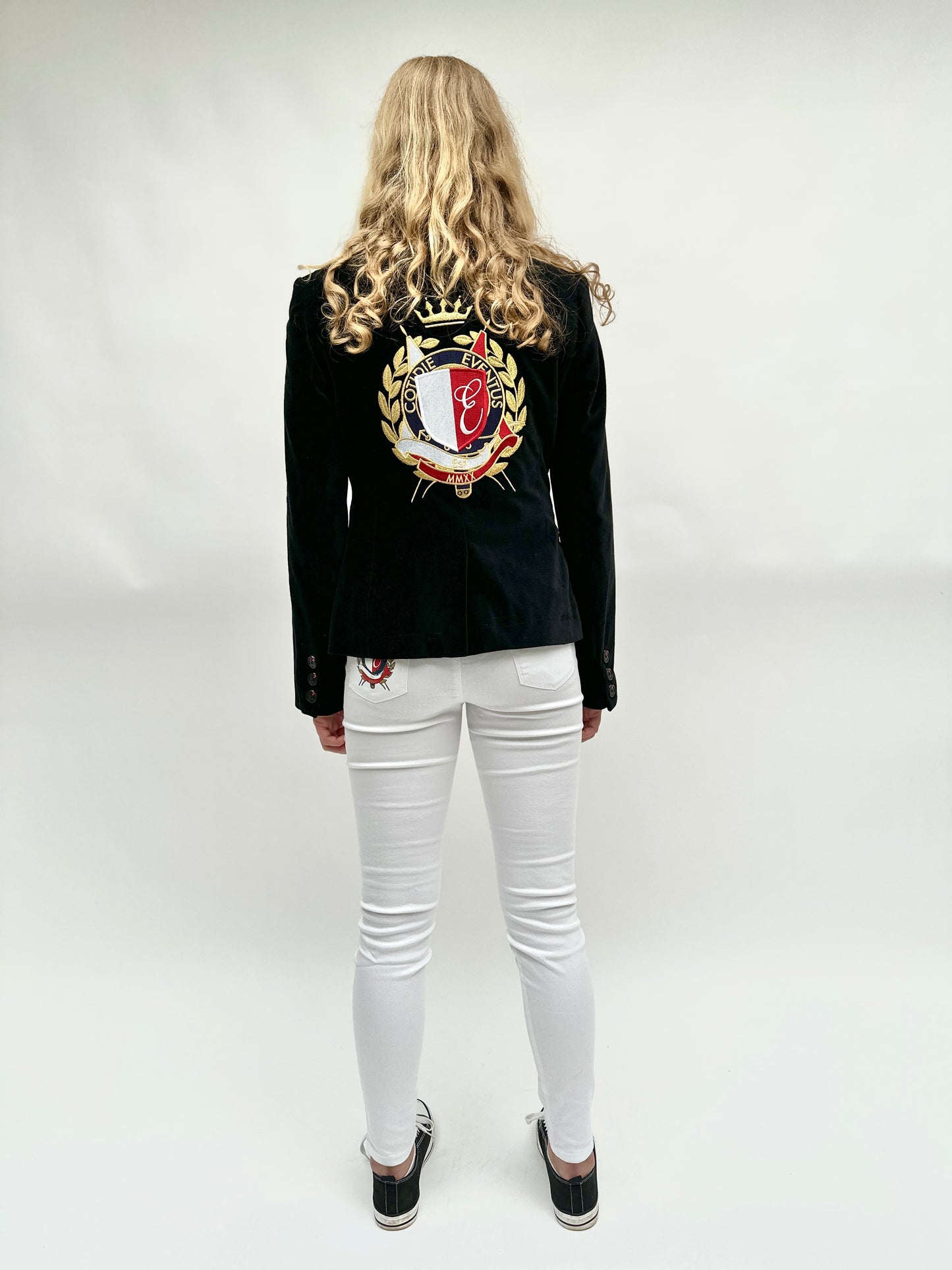 Womens Velvet Crest Jacket - Trot Up Burghley'25 & Won Best Dressed Trot Up Badminton 2023